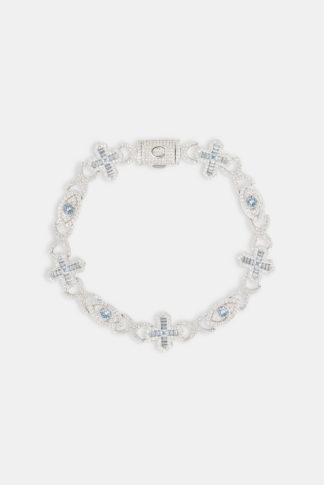 Hellblaues Evil Eye & Infinity Armband - 8mm